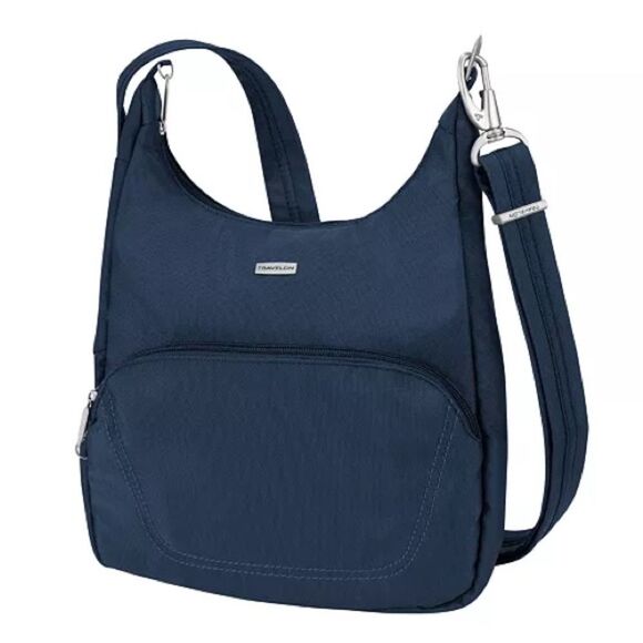 Travelon RFID Anti-Theft Essential Messenger Bag Midnight Blue travel bag new - Picture 1 of 16